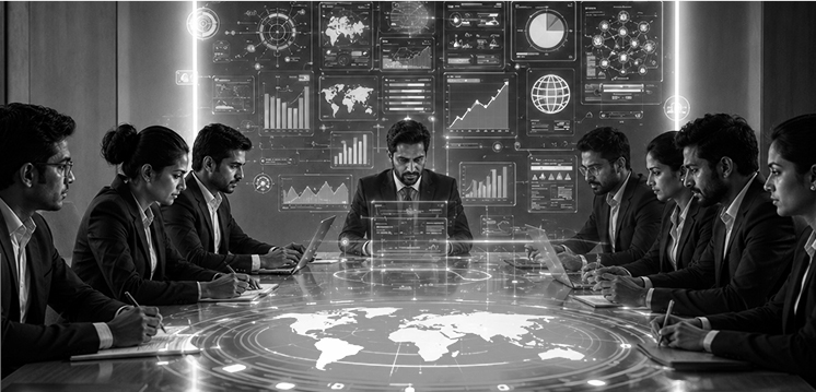 Leadership team reviewing AI value opportunities
